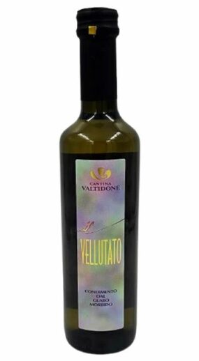 Bottiglia di Vellutato Cantina Valtidone. Condimento aromatico dal gusto morbido.