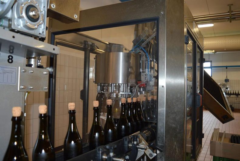 imbottigliamento vino, catena di montaggio