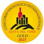Riconoscimento Città del Vino Gold 2025 per Arvange Spumante Metodo Classico Pas Dosé. Simbolo di eccellenza vinicola italiana.