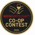 Riconoscimento Weiner 2025 per Inedita #3 vino bianco fermo. Logo del concorso Weinwirtschaft Co-Op Contest con calice e vigne stilizzate.