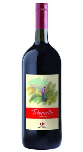 Bottiglia di vino rosso Tidoncello. Vino da tavola italiano di alta qualità. Scopri il gusto autentico del vino Tidoncello.